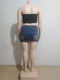 High-waisted Vintage Washed Denim Mini Skirt GAKF-A40809