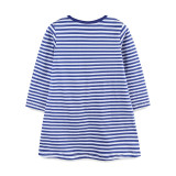 Kids Girl Strawberry Embroidery Knit Stripe Dress GASD-1536