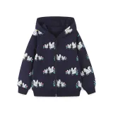 Kids Girl Casual Zipper Long Sleeve Hoodie Sweatshirt Jacket  GASD-6002