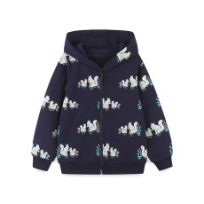 Kids Girl Casual Zipper Long Sleeve Hoodie Sweatshirt Jacket  GASD-6002