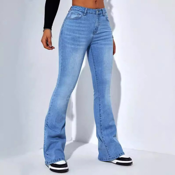 High Waist Straight Micro Flare Jeans GSMJ-S6968