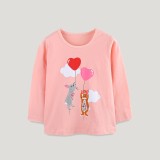 Kids Girl's Long Sleeve O Neck Print T Shirt GASD-5375