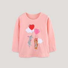 Kids Girl's Long Sleeve O Neck Print T Shirt GASD-5375