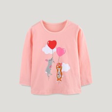 Kids Girl's Long Sleeve O Neck Print T Shirt GASD-5375