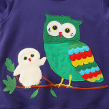 Kids Girl Cartoon Embroidery O Neck Pullover Sweatshirt GASD-8177