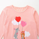 Kids Girl's Long Sleeve O Neck Print T Shirt GASD-5375