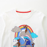 Kids Girl O Neck Print Long Sleeve T Shirt GASD-5372