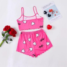 Casual Loungewear Print Sling Pajama Set GXMB-TL9848_PK