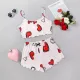 Loungewear Sling Love Print Vest Shorts 2 Piece Set GXMB-TL9817_WH