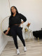 Hooded Long Sleeve Drawstring Tops Pants Suit CH-HR24059