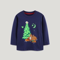 Kids Luminous  Christmas Print Boys T-shirt GASD-5382