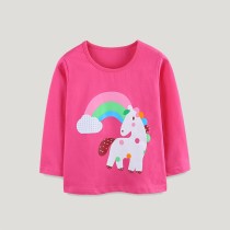 Kids Girl's Unicorn Print Casual T-Shirt GASD-5374