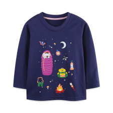 KIds Girl's Print O Neck Long Sleeve T Shirt GASD-5381
