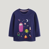KIds Girl's Print O Neck Long Sleeve T Shirt GASD-5381