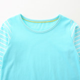 Kids Girl's Print Stripe Long Sleeve Dress GASD-1523