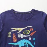 Kids Boy's  Dinosaur printing Long Sleeve Casual T Shirt GASD-5391