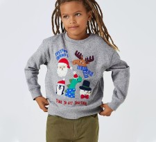 Kids Boy's Christmas Embroidered O Neck Sweatshirt GASD-8221