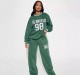 Letter Print Loose Sport Sport Sweatshirt Pants Set GBGF-5038