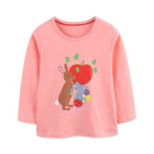 Kids Girl's Casual Long Sleeve Print T Shirt GASD-5384