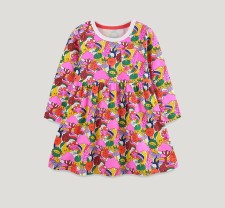 Kids Girl's Cartoon Full Printed Princess Dress GASD-1538