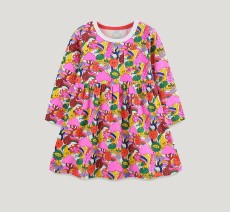 Kids Girl's Cartoon Full Printed Princess Dress GASD-1538