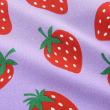 Kids Girl's Strawberry Print Crew Neck Sweatshirt GASD-8210