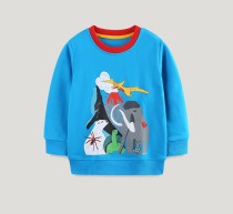 Kids Boy's Ribbed Patchwork Print Sweatshirt GASD-8225