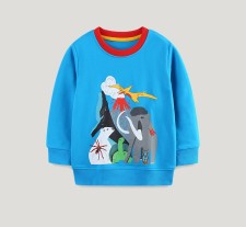 Kids Boy's Ribbed Patchwork Print Sweatshirt GASD-8225