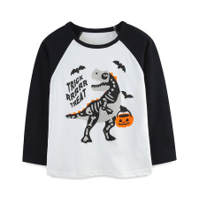 Kids Boy's Halloween Dinosaur Print Long Sleeve T-Shirt GASD-5394