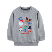 Kids Boy's Christmas Embroidered O Neck Sweatshirt GASD-8221
