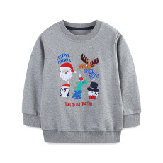 Kids Boy's Christmas Embroidered O Neck Sweatshirt GASD-8221