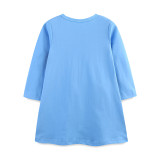 Kids Girl's Cat Applique Embroidery Casual Dress GASD-1527