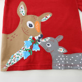 Kids Girl's Cartoon Deer Print T Shirt GASD-5385