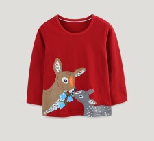 Kids Girl's Cartoon Deer Print T Shirt GASD-5385