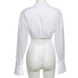 Long Sleeve Solid Cardigan Shirt XEF-50706