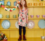 Kids Girl's Christmas Tree Print Long Sleeve Dress GASD-1544