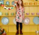 Kids Girl's Christmas Tree Print Long Sleeve Dress GASD-1544