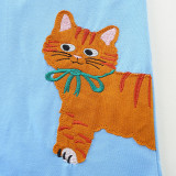 Kids Girl's Cat Applique Embroidery Casual Dress GASD-1527