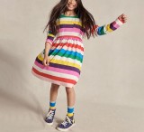 Kids Girl's Color Stripe Print Csual Dress GASD-1532