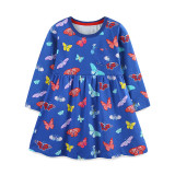Kids Girl's Cartoon Butterfly Print Princess Dress GASD-1531
