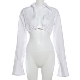 Long Sleeve Solid Cardigan Shirt XEF-50706