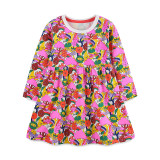 Kids Girl's Cartoon Full Printed Princess Dress GASD-1538