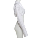 Long Sleeve Solid Cardigan Shirt XEF-50706