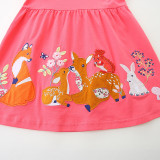 Kids Girl's Fashion Cartoon Animals Print Casual Dress GASD-1521