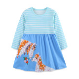 Kids Girl's Stripe Print Color Block Dress GASD-1515
