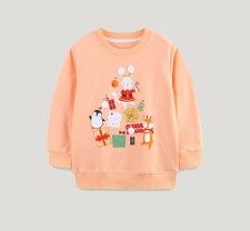 Kids Girl's Christmas Print Loose Sweatshirts GASD-8223