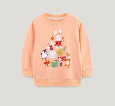 Kids Girl's Christmas Print Loose Sweatshirts GASD-8223