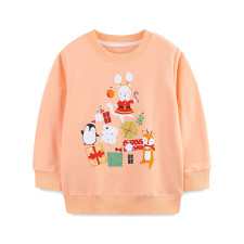 Kids Girl's Christmas Print Loose Sweatshirts GASD-8223