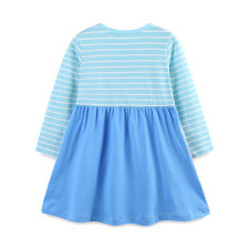 Kids Girl's Stripe Print Color Block Dress GASD-1515