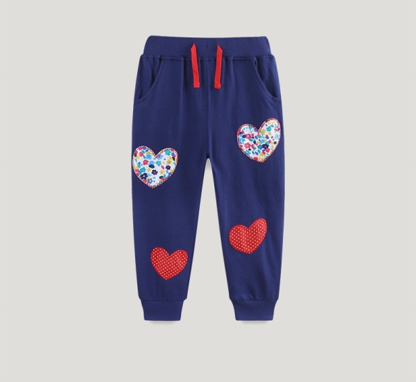 Kids Girl's Love Embroidery Patch Pants GASD-3121